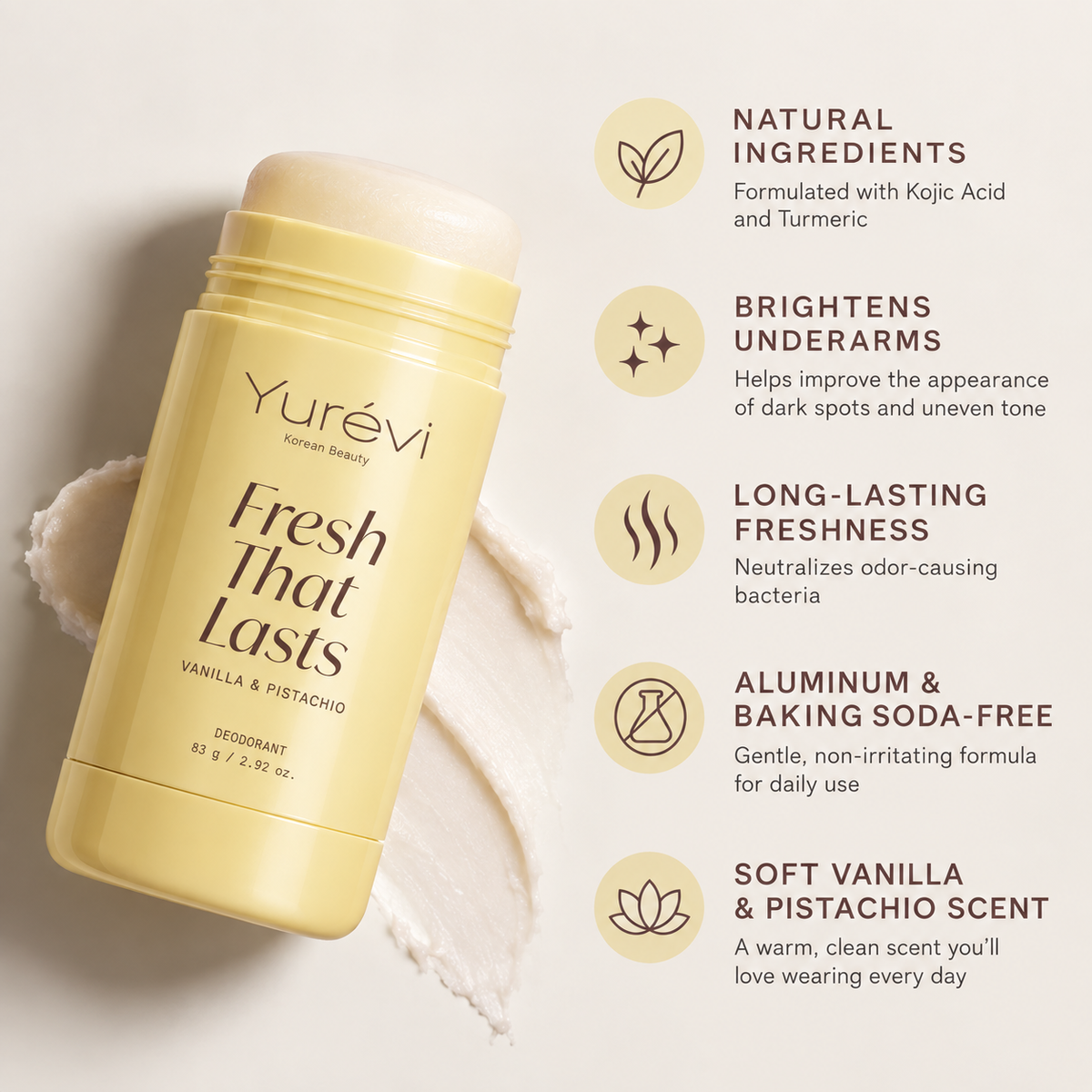 Brightening Deodorant with Kojic Acid + Turmeric